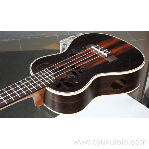 Ebony ukulele custom lettering